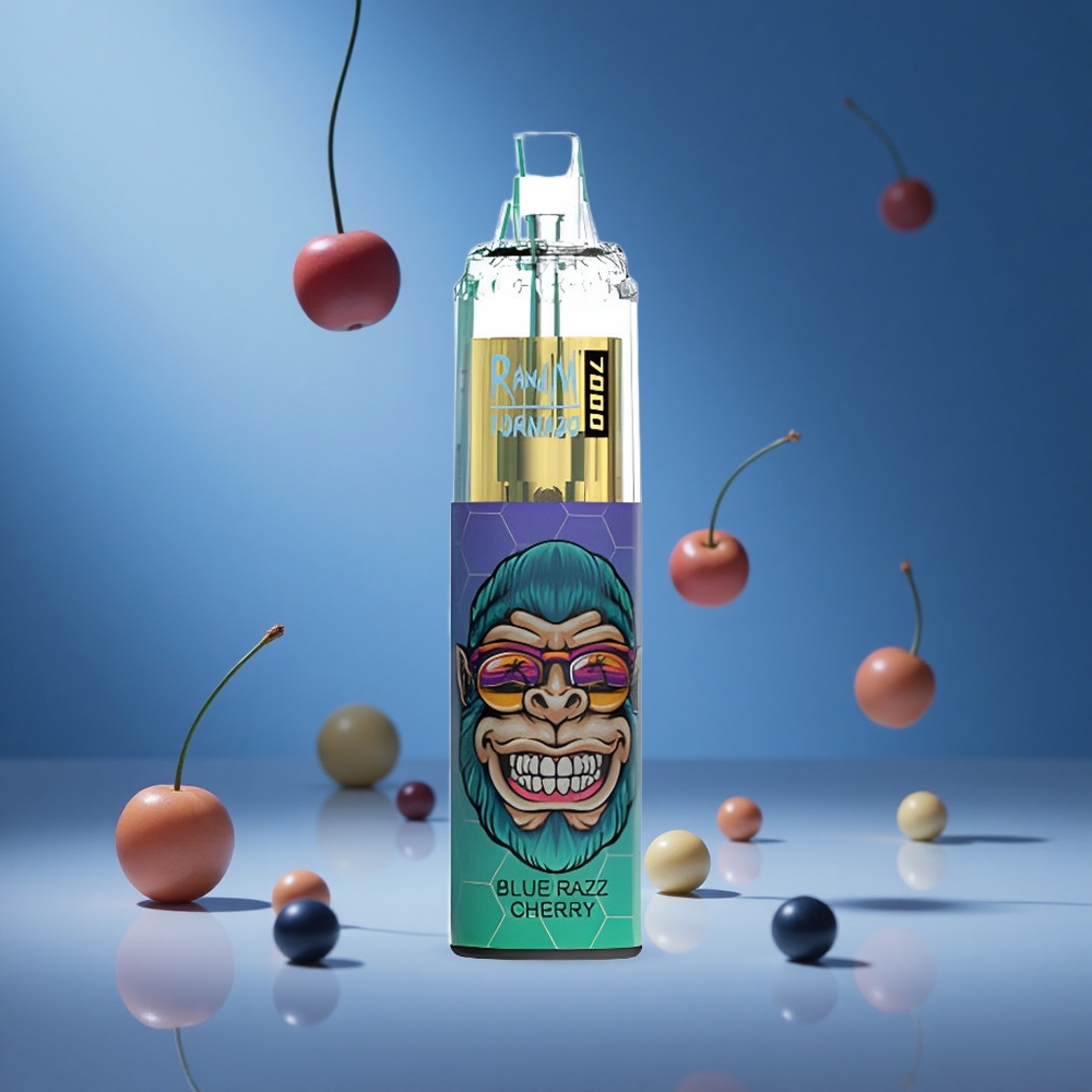 RandM Fumot Tornado 7000 Puffs Blue Razz Cherry Disposable Vape with Mesh Coil and Type-C Port South Africa wholesale