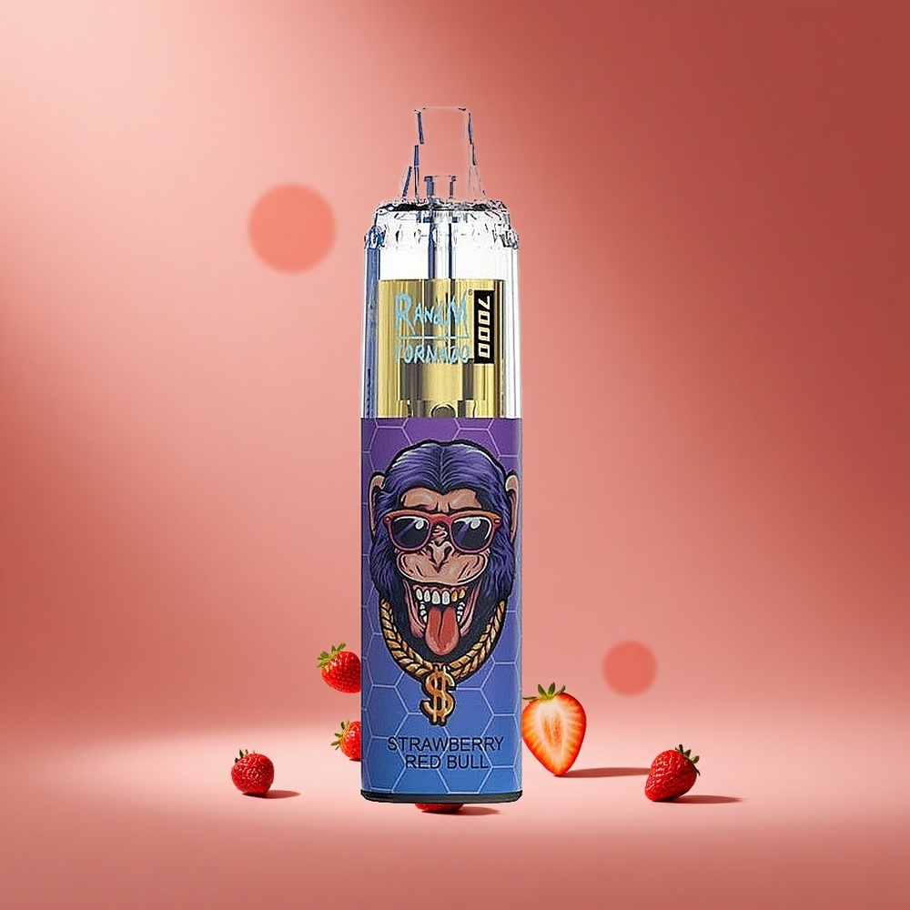 RandM Fumot Tornado 7000 Puffs Strawberry Red Bull Mesh Coil South Africa wholesale