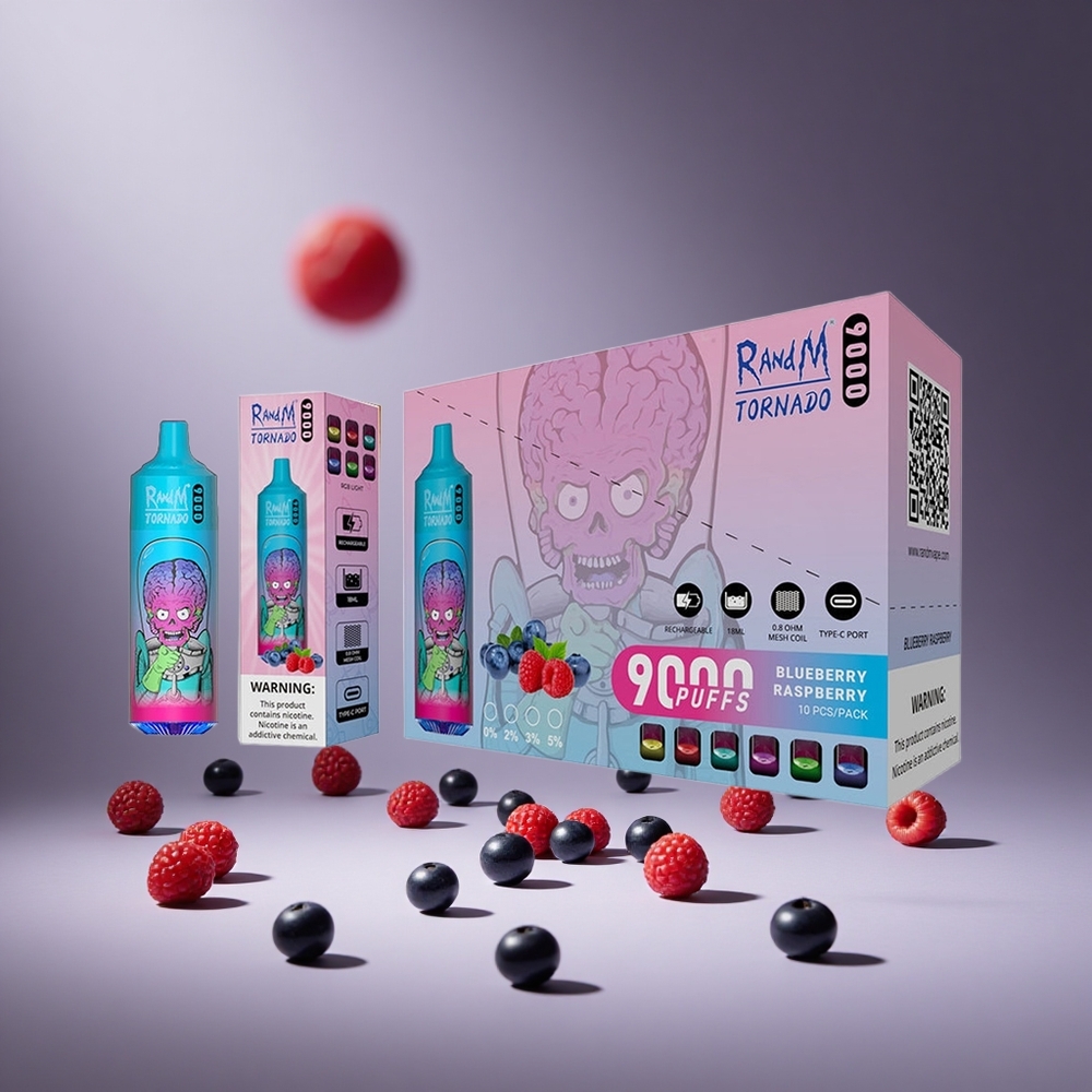 RandM Tornado 9000 Puffs Blueberry Raspberry 18mL Mesh Coil South Africa wholesale
