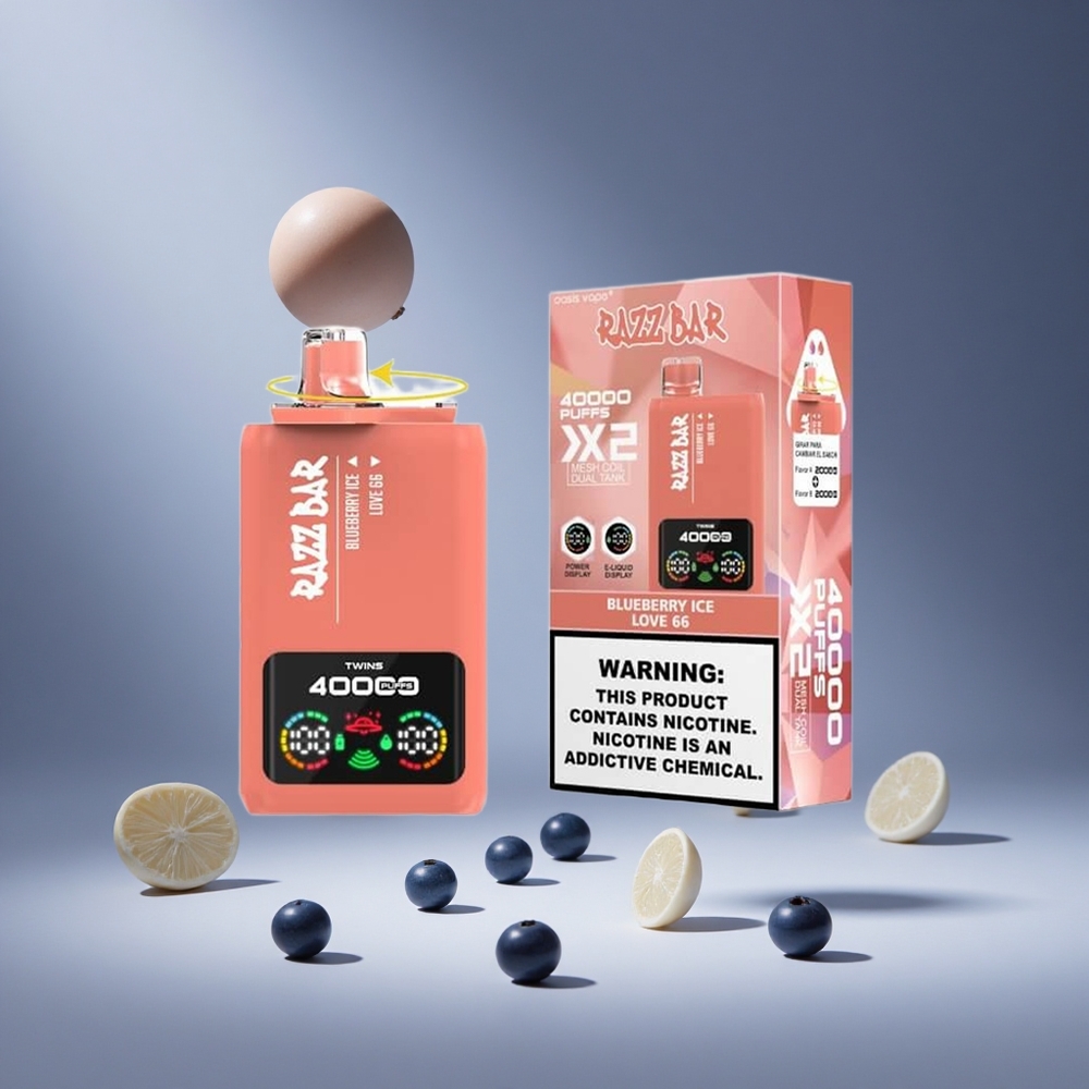 Razz Bar 40000 Puffs Blueberry Ice Power Screen Display South Africa wholesale
