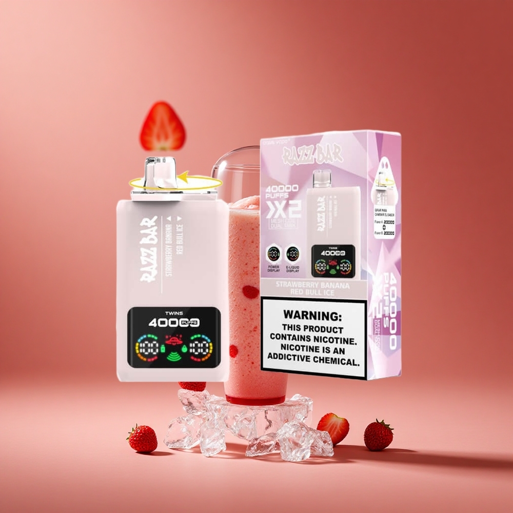 Razz Bar 40000 Puffs Strawberry Banana Red Bull Ice Power Screen Display Type-C Port South Africa wholesale