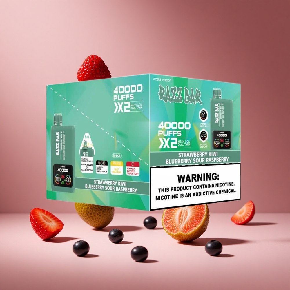Razz Bar 40000 Puffs Strawberry Kiwi Blueberry Sour Raspberry Power Screen Display Type-C Port South Africa wholesale