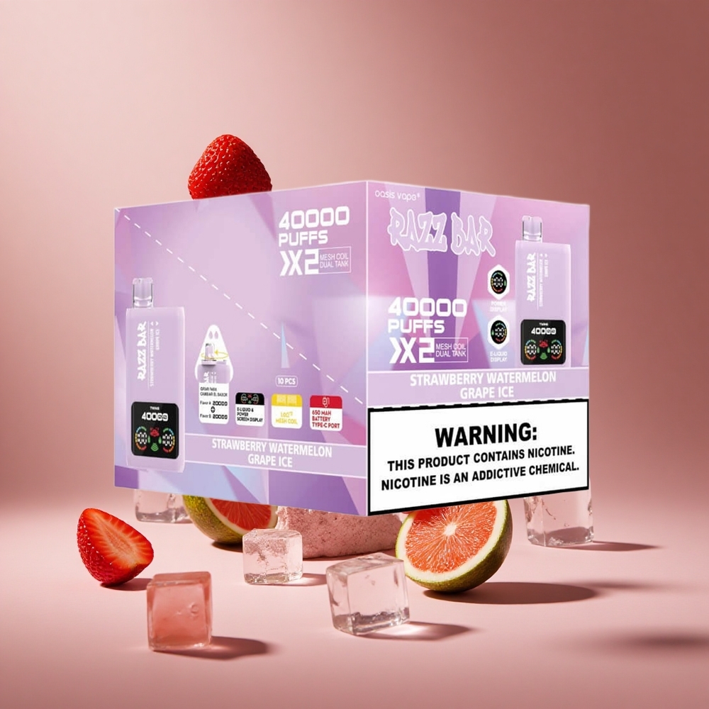 Razz Bar 40000 Puffs Strawberry Watermelon Grape Ice Power Screen Display South Africa wholesale