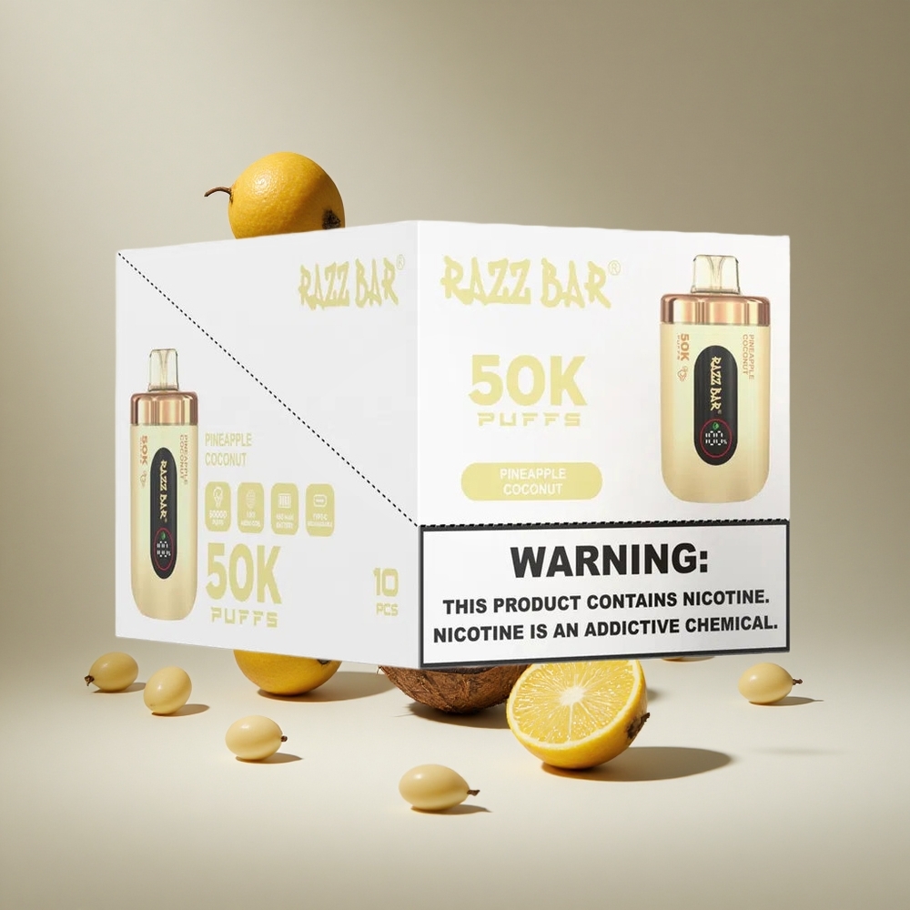 Razz Bar 50K Puffs Pineapple Coconut 1.0 Ohm Mesh Coil South Africa wholesale