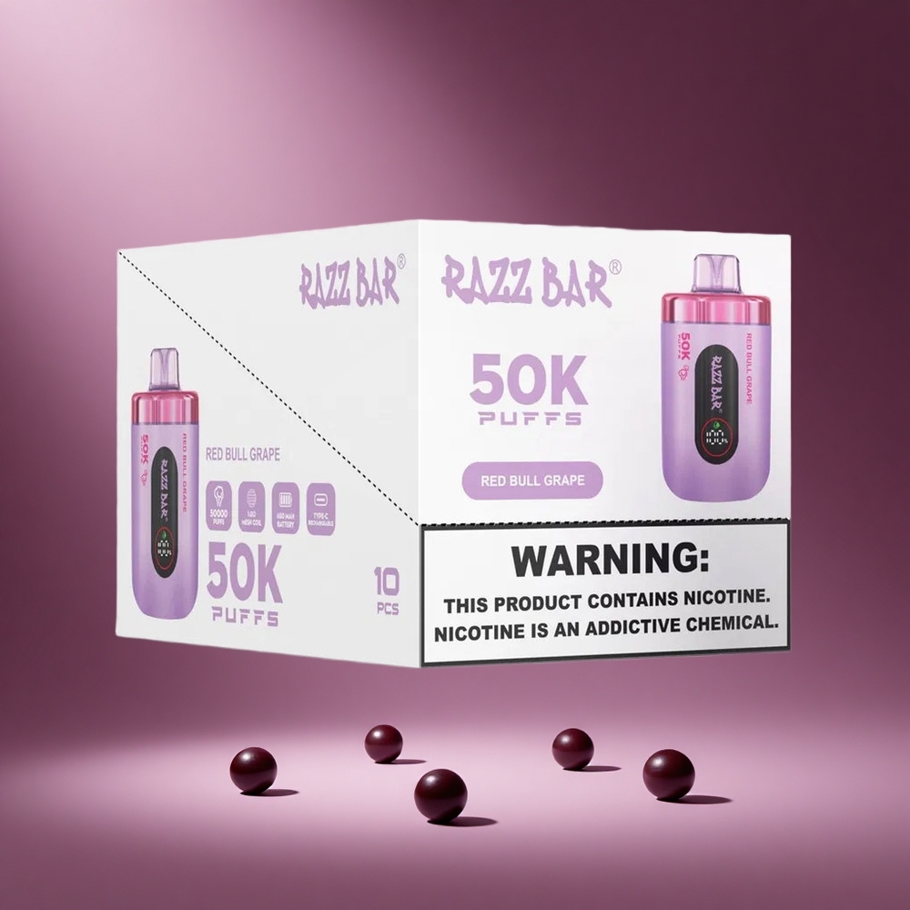 Razz Bar 50K Puffs Red Bull Grape Disposable Vape 650mAh South Africa wholesale