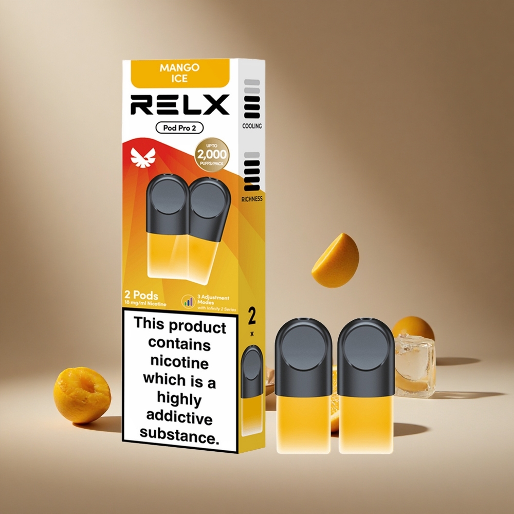 RELX Pod Pro 2 600 Puffs Mango Ice 1.8% Nicotine South Africa Wholesale