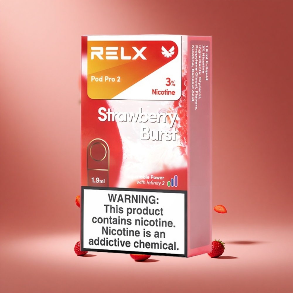 RELX Pod Pro 2 600 Puffs Strawberry Burst 3% Nicotine South Africa wholesale