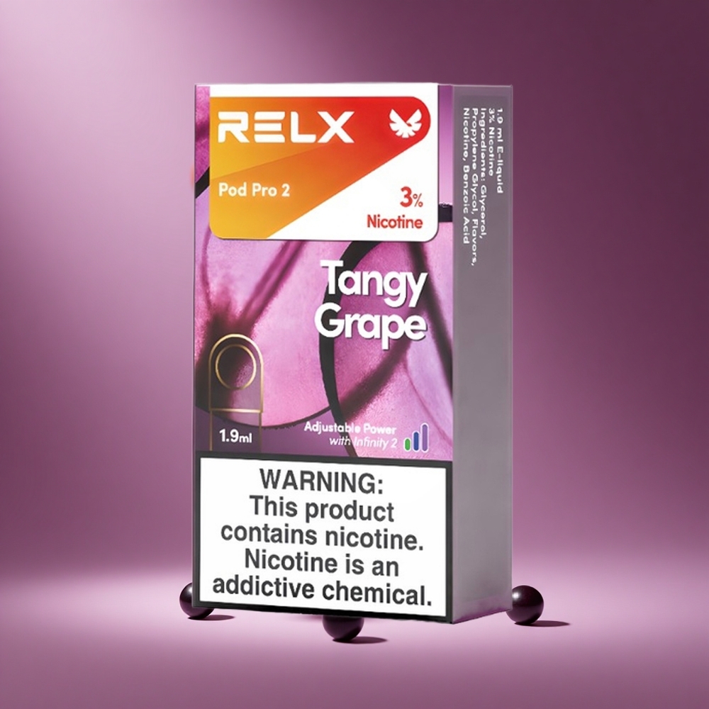 RELX Pod Pro 2 600 Puffs Tangy Grape 3% Nicotine South Africa wholesale