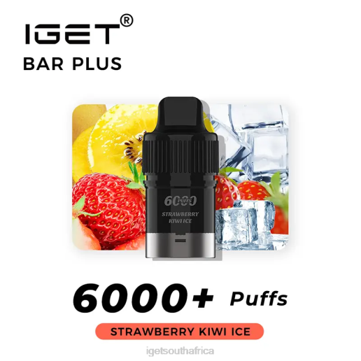 Nicotine Free IGET Vape South Africa Bar Plus Pod 6000 Puffs Z424376 Strawberry Kiwi Ice