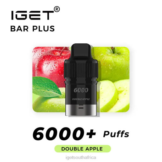 Nicotine Free IGET Vape Online Bar Plus Pod 6000 Puffs Z424378 Double Apple