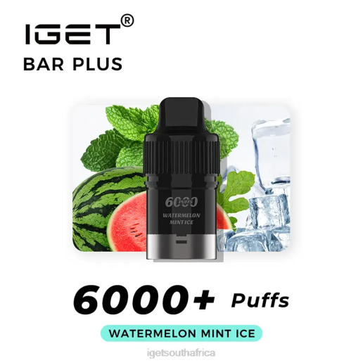 Nicotine Free IGET Eshop Bar Plus Pod 6000 Puffs Z424381 Watermelon Mint Ice