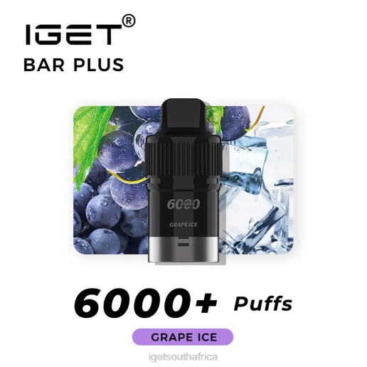 Nicotine Free IGET Vape Discount Bar Plus Pod 6000 Puffs Z424382 Grape Ice