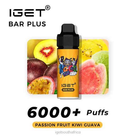 Nicotine Free IGET Vape Bar Plus Vape Kit Z424375 Passion Fruit Kiwi Guava