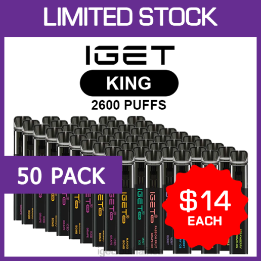 IGET Vapes On Sale KING - 2600 PUFFS - 50 PACK Z424502