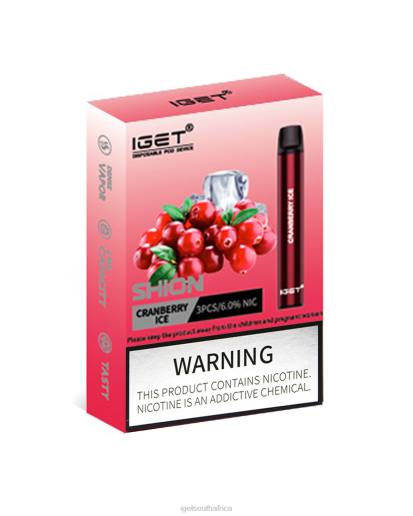 3 x IGET Vape Online Shion Z42412 Cranberry Ice