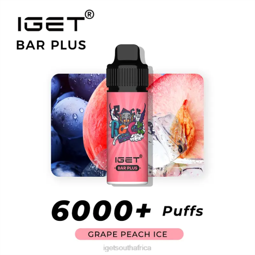 IGET Vape Discount BAR PLUS - 6000 PUFFS Z424590 Grape Peach Ice