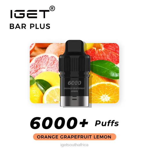 IGET Vape Bar Plus Pod 6000 Puffs Z424266 Orange Grapefruit Lemon